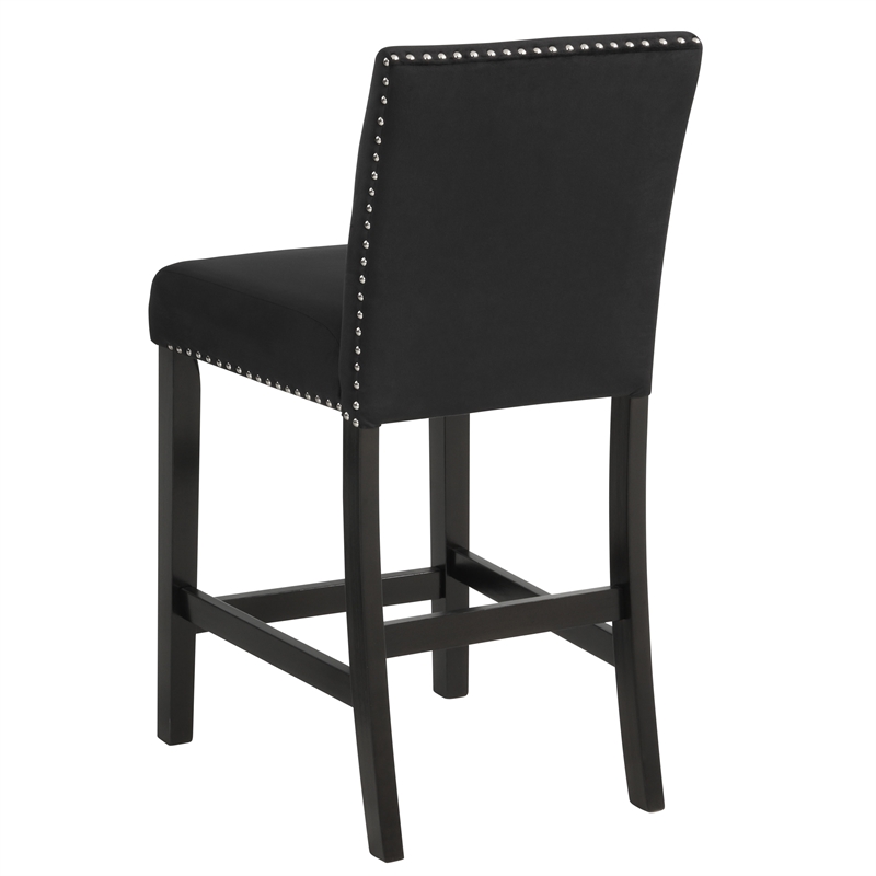 New Classic Furniture Celeste 5-Piece Faux Marble & Wood Counter Set in Black