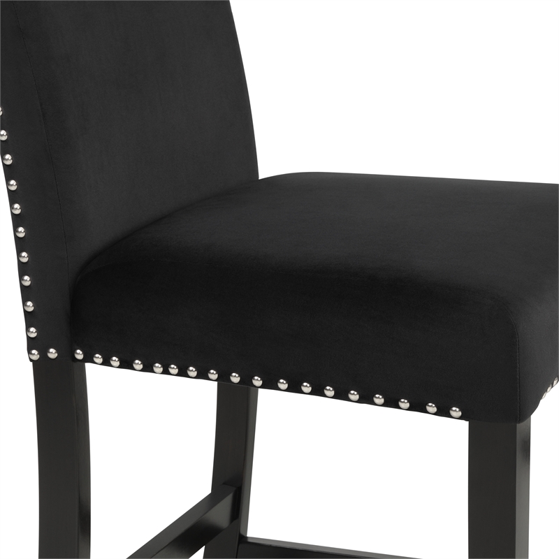 New Classic Furniture Celeste 5-Piece Faux Marble & Wood Counter Set in Black
