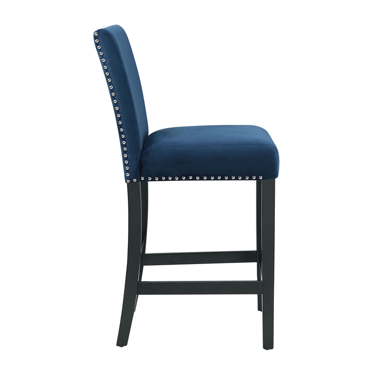 New Classic Furniture Celeste 5-Piece Faux Marble & Wood Counter Set in Blue