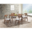 New Classic Furniture Morocco 5-Piece Mid-Century Wood Dining Set in Light Gray