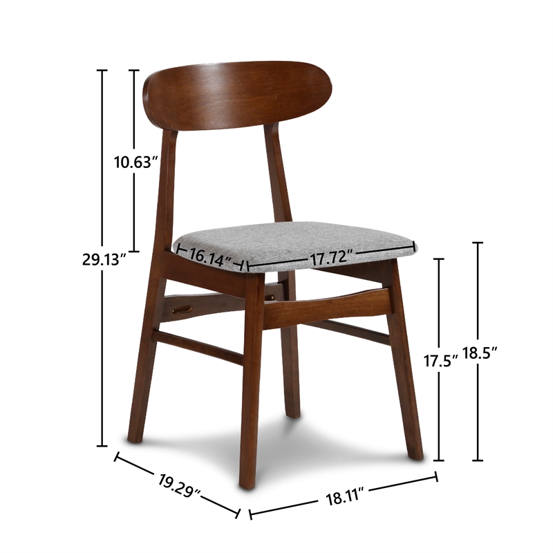 New Classic Furniture Morocco 7-Piece Mid-Century Wood Dining Set in Light Gray