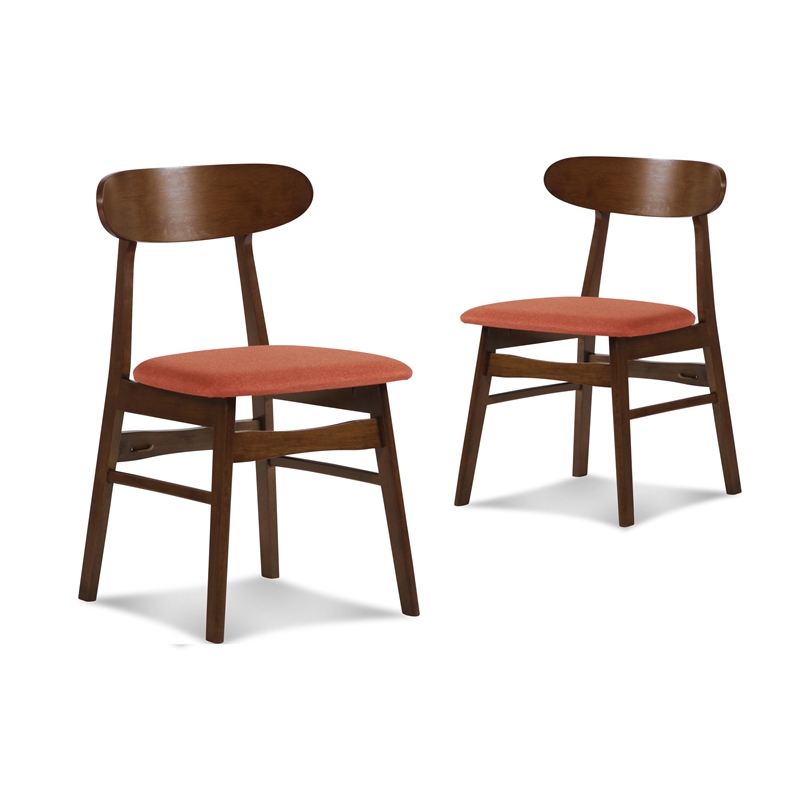 New Classic Furniture Morocco 5-Piece Mid-Century Wood Dining Set in Orange
