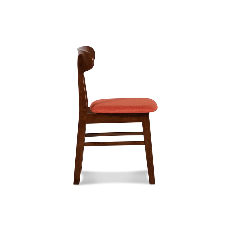 New Classic Furniture Morocco 7-Piece Mid-Century Wood Dining Set in Orange