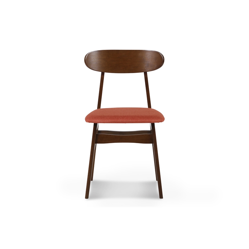 New Classic Furniture Morocco 7-Piece Mid-Century Wood Dining Set in Orange