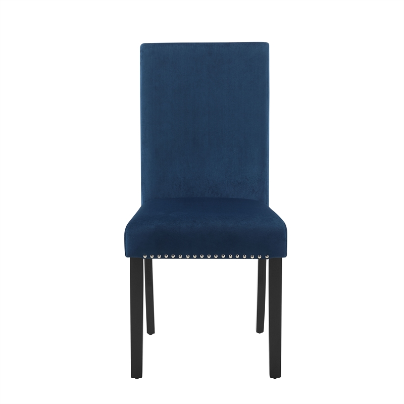 New Classic Furniture Celeste Faux Marble/Wood Dining Set w/ 4 Blue Chairs