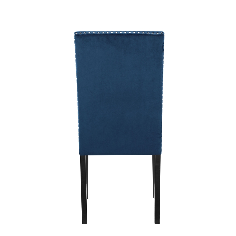New Classic Furniture Celeste Faux Marble/Wood Dining Set w/ 4 Blue Chairs