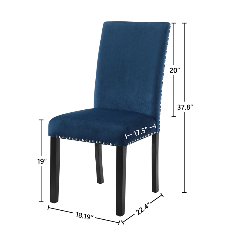 New Classic Furniture Celeste Faux Marble/Wood Dining Set w/ 4 Blue Chairs