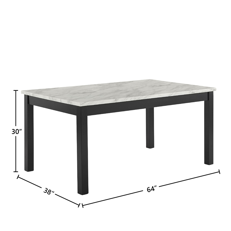 New Classic Furniture Celeste Faux Marble/Wood Dining Set w/ 4 Blue Chairs