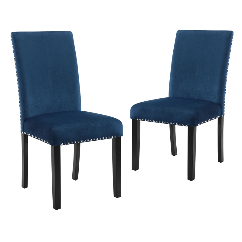 New Classic Furniture Celeste Faux Marble/Wood Dining Set w/ 4 Blue Chairs