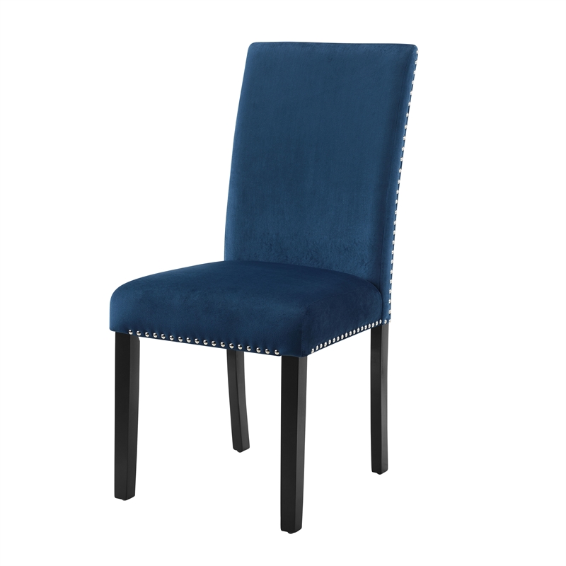 New Classic Furniture Celeste Faux Marble/Wood Dining Set w/ 4 Blue Chairs