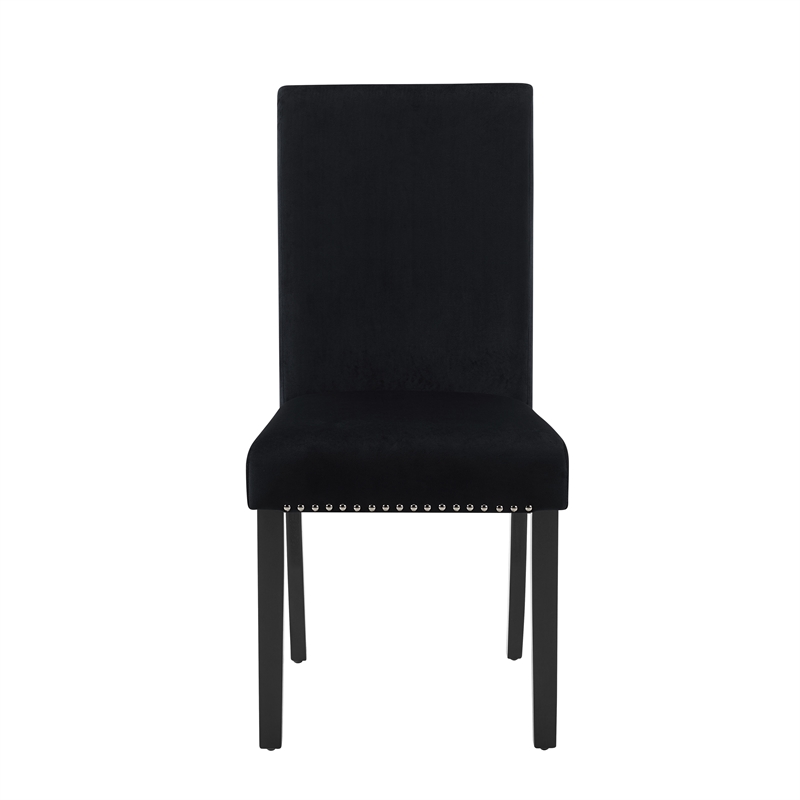 New Classic Furniture Celeste Faux Marble/Wood Dining Set w/ 4 Black Chairs