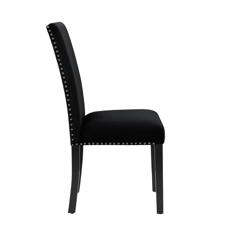 New Classic Furniture Celeste Faux Marble/Wood Dining Set w/ 4 Black Chairs