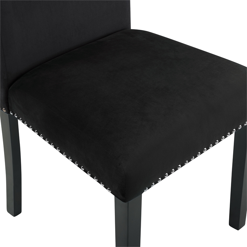 New Classic Furniture Celeste Faux Marble/Wood Dining Set w/ 4 Black Chairs