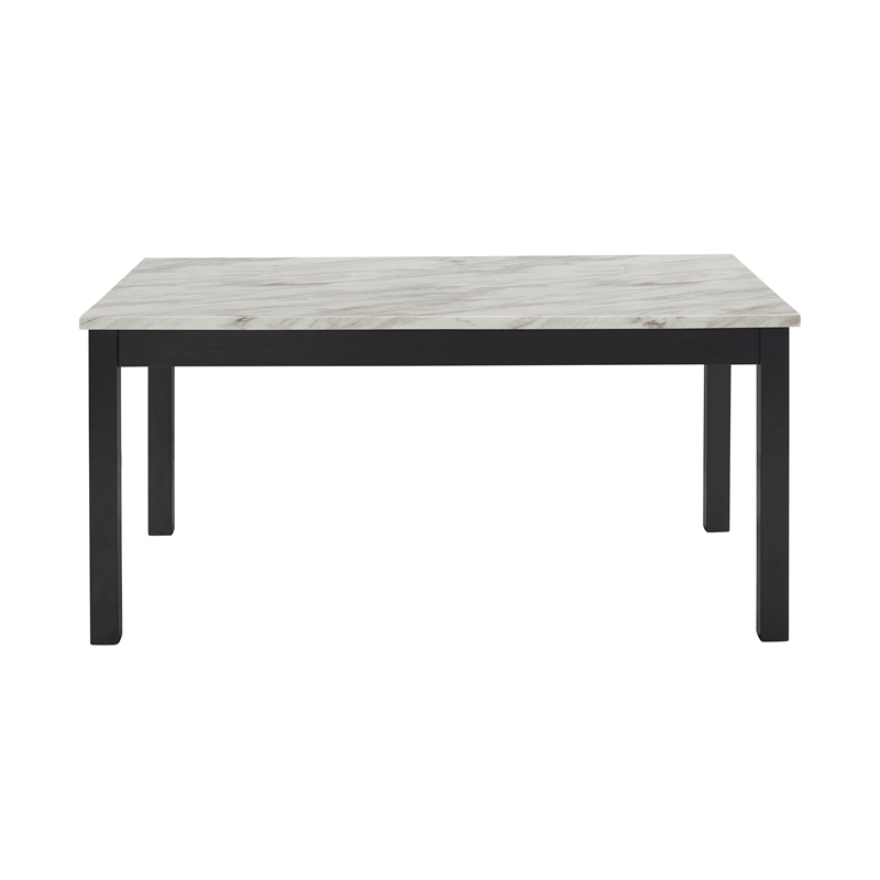 New Classic Furniture Celeste Faux Marble/Wood Dining Set w/ 4 Black Chairs