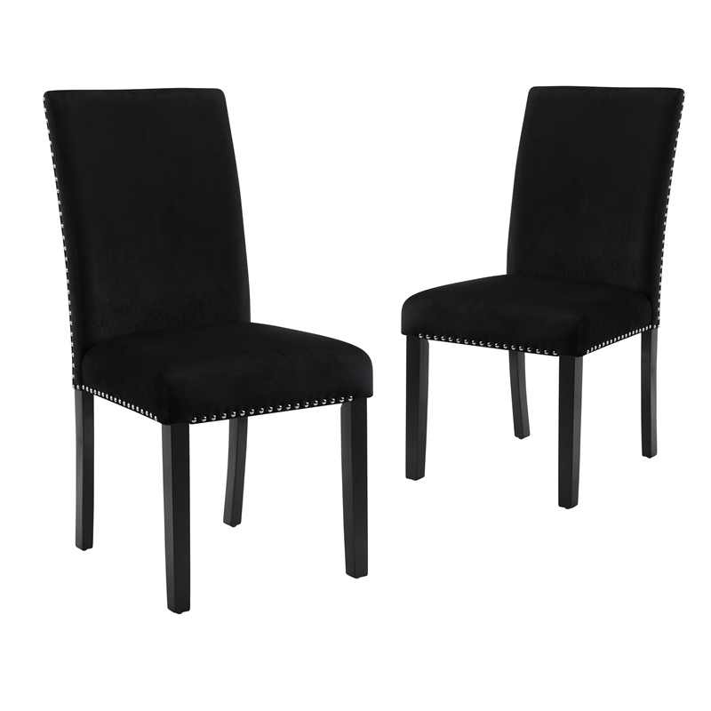 New Classic Furniture Celeste Faux Marble/Wood Dining Set w/ 4 Black Chairs