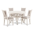 New Classic Furniture Amy 5-Piece Wood Dining Table Set in Bisque Beige