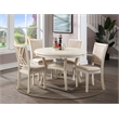 New Classic Furniture Amy 5-Piece Wood Dining Table Set in Bisque Beige