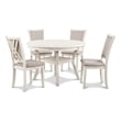 New Classic Furniture Amy 5-Piece Wood Dining Table Set in Bisque Beige