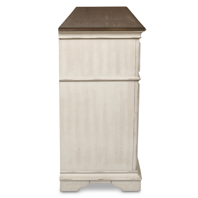 New Classic Furniture Anastasia 7-Drawer Solid Wood Dresser in Antique White