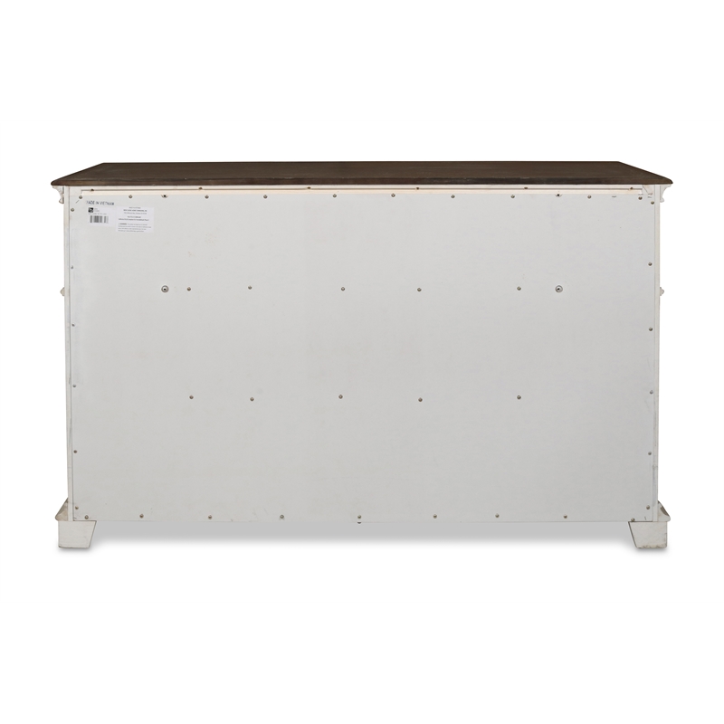 New Classic Furniture Anastasia 7-Drawer Solid Wood Dresser in Antique White