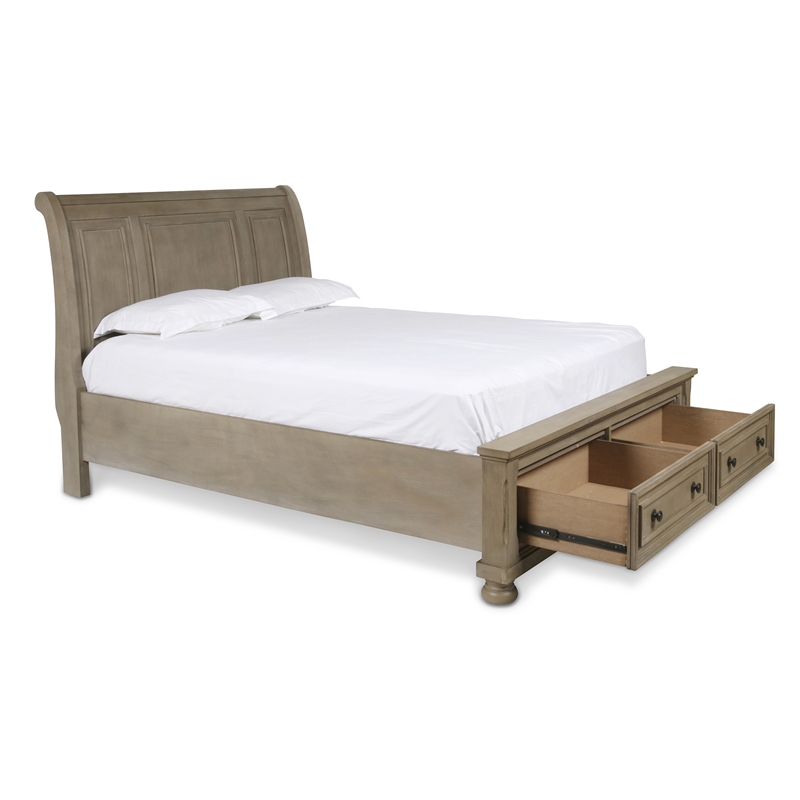 New Classic Allegra 4-Piece Wood Queen Bedroom Set with Chest in Pewter