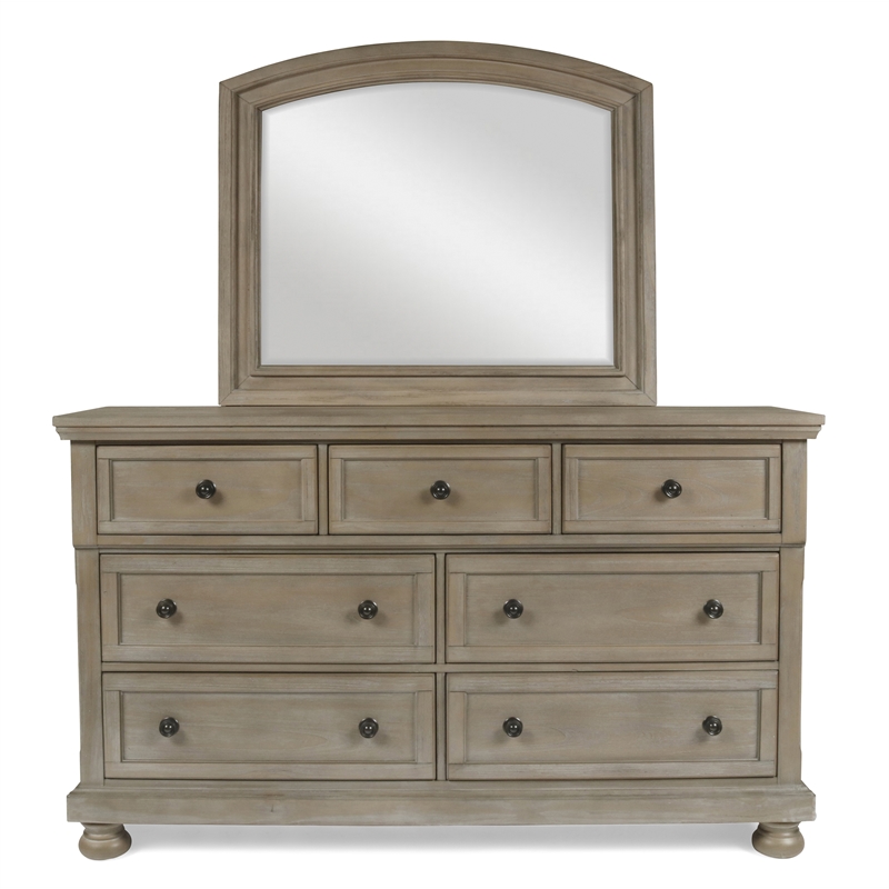 New Classic Allegra 4-Piece Wood Queen Bedroom Set with Chest in Pewter