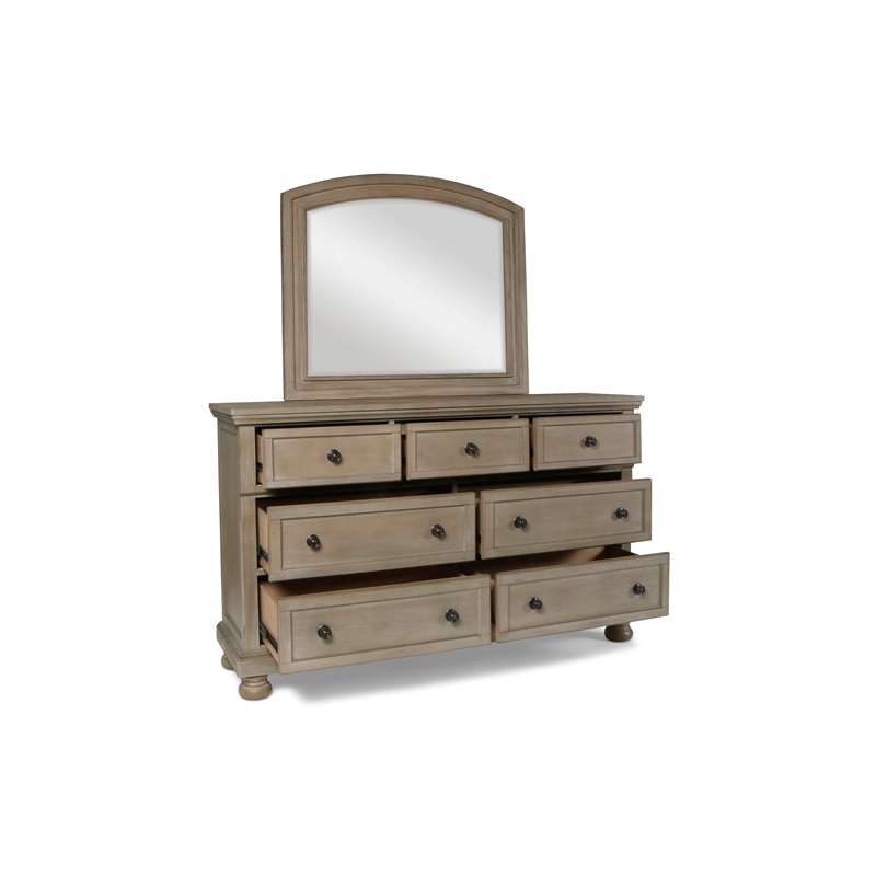 New Classic Allegra 4-Piece Wood Queen Bedroom Set with Nightstand in Pewter