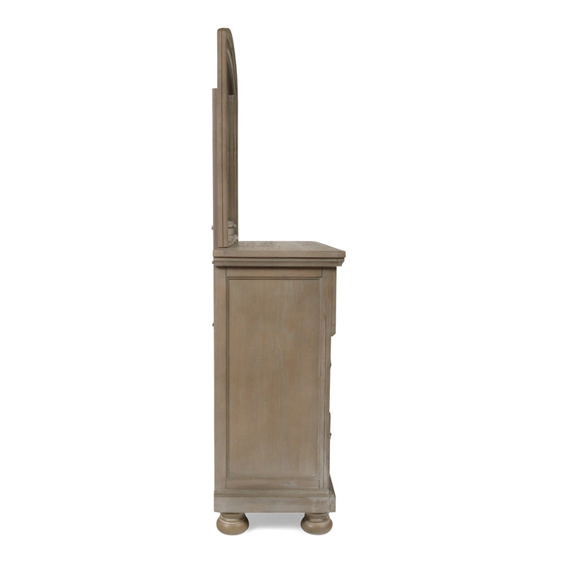 New Classic Allegra 4-Piece Wood Queen Bedroom Set with Nightstand in Pewter