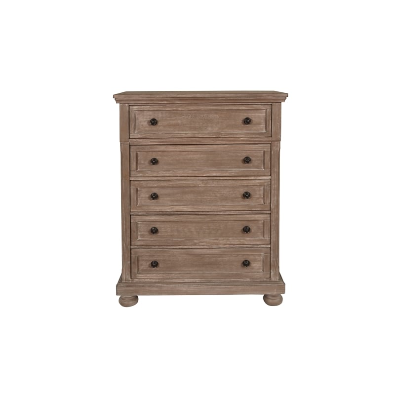 New Classic Furniture Allegra 5-Piece Wood Queen Bedroom Set in Pewter