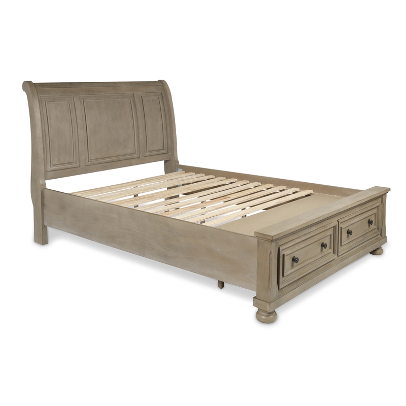 New Classic Furniture Allegra 5-Piece Wood Queen Bedroom Set in Pewter