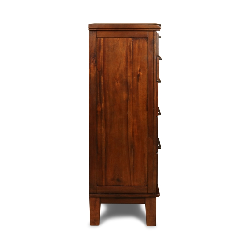 New Classic Cagney 4-Piece Wood King Bedroom Set with Chest in Chestnut