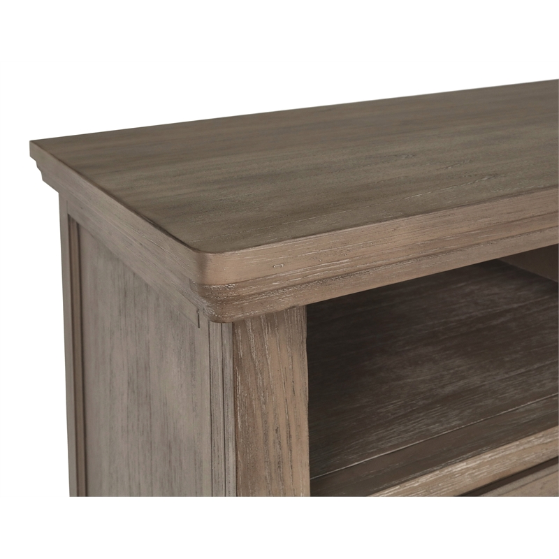 New Classic Furniture Allegra 2-Drawer Wood Media Console in Pewter