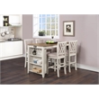 New Classic Furniture Amy 5-Piece Wood & Fabric Counter Set in Beige/Brown