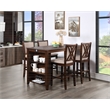 New Classic Furniture Amy 5-Piece Rectangle Wood & Fabric Counter Set in Cherry