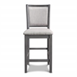 New Classic Furniture Amy 5-Piece Rectangle Wood & Fabric Counter Set in Gray