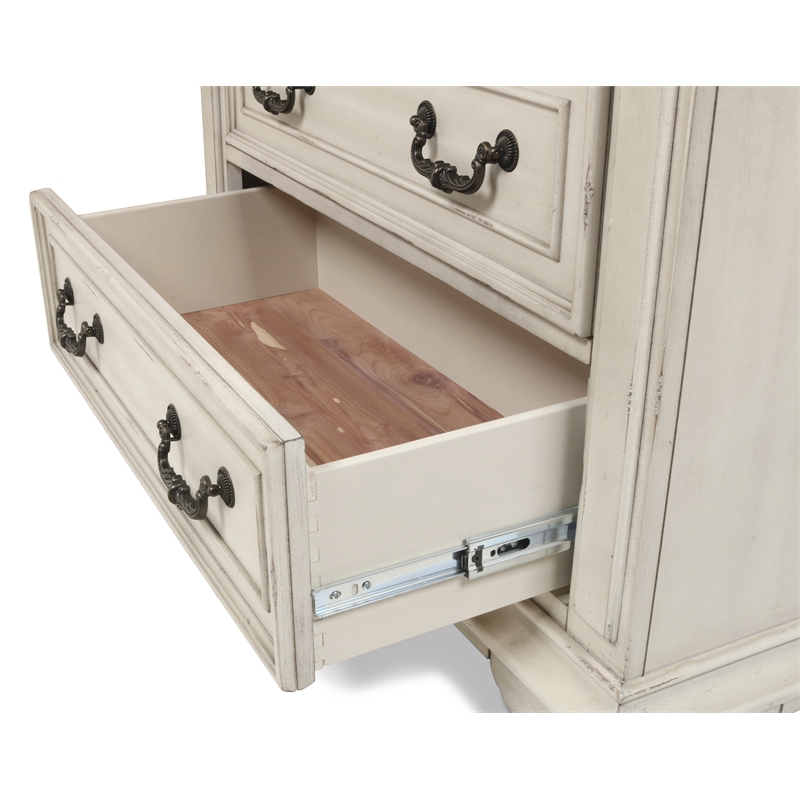 New Classic Furniture Anastasia 5-Drawer Wood Chest in Antique White
