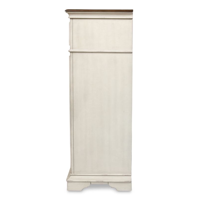 New Classic Furniture Anastasia 5-Drawer Wood Chest in Antique White