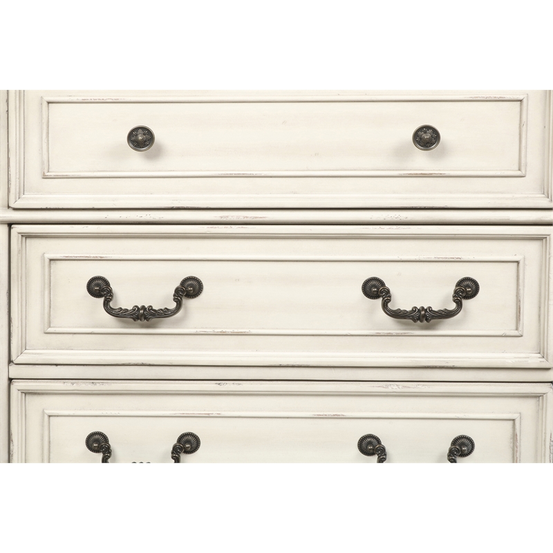 New Classic Furniture Anastasia 5-Drawer Wood Chest in Antique White