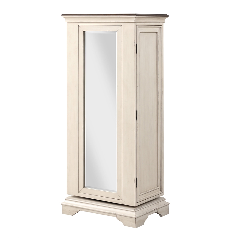 New Classic Furniture Anastasia 6-Drawer Wood Chest with Mirror in White