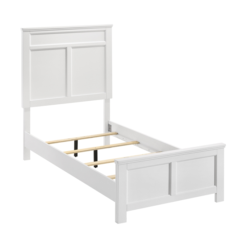 New Classic Furniture Andover Traditional Wood Twin Bed in White