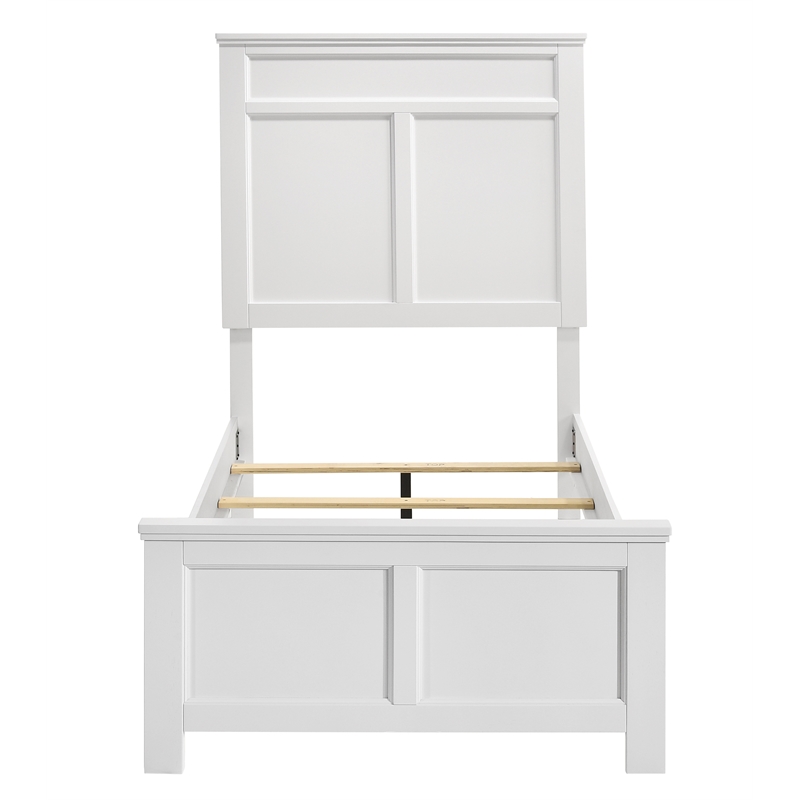 New Classic Furniture Andover Traditional Wood Twin Bed in White