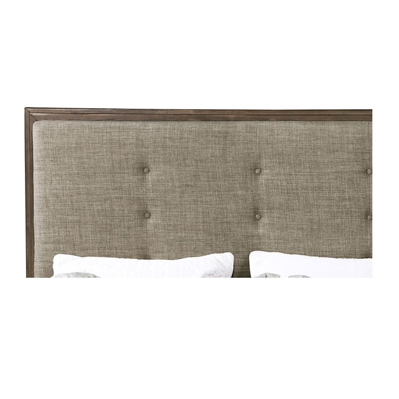 New Classic Furniture Cagney Traditional Wood & Fabric King Bed in Brown
