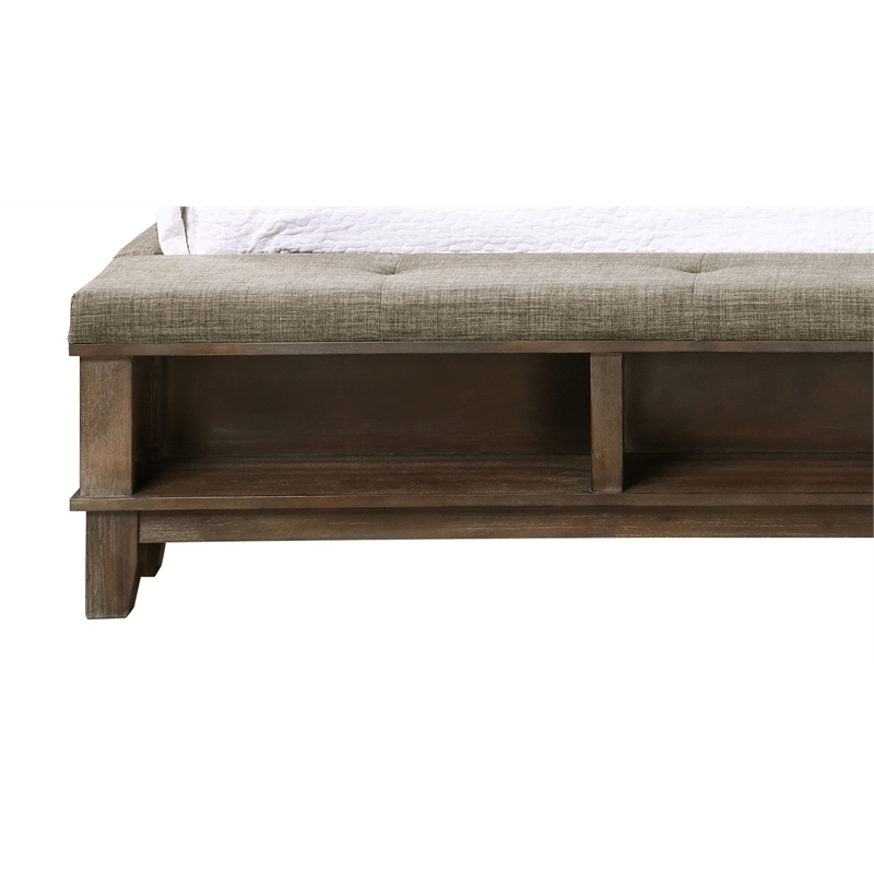 New Classic Furniture Cagney Traditional Wood & Fabric King Bed in Brown