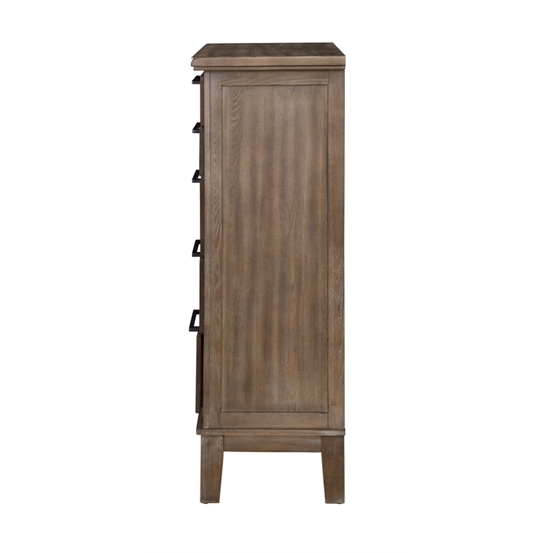 New Classic Cagney 4-Piece Wood Cal King Bedroom Set with Chest in Brown