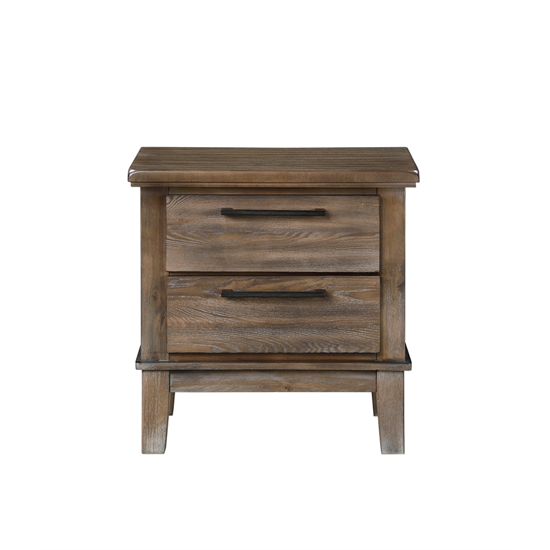 New Classic Cagney 4-Piece Wood Cal King Bedroom Set with Nightstand in Brown