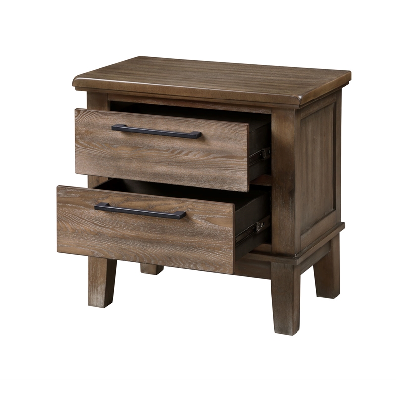 New Classic Cagney 4-Piece Wood Cal King Bedroom Set with Nightstand in Brown