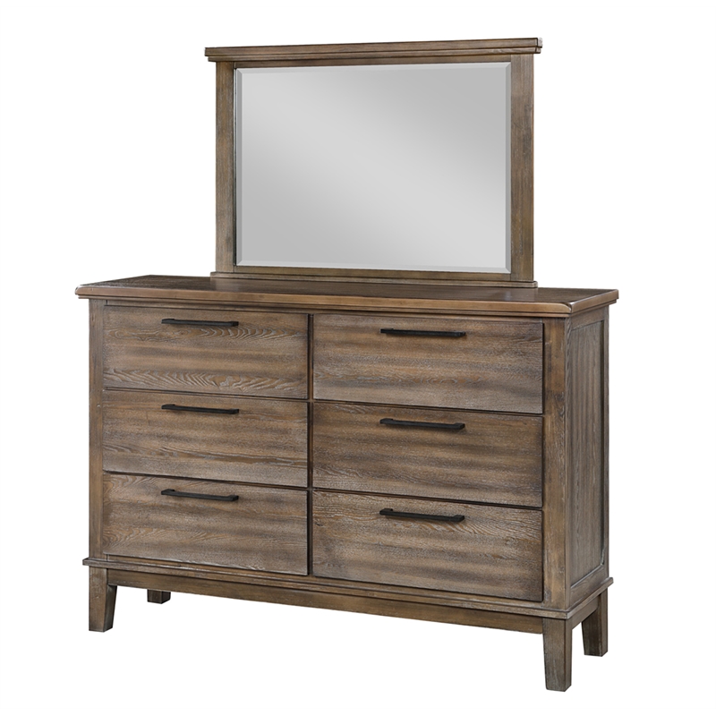 New Classic Cagney 5-Piece Wood California King Bedroom Set in Brown