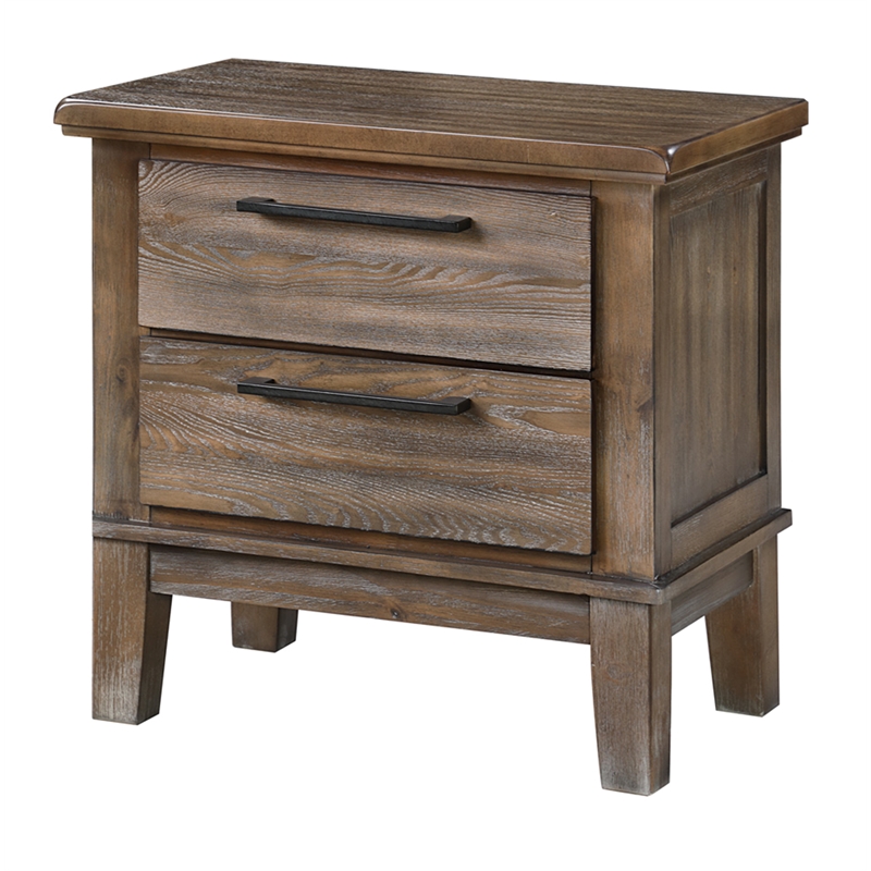 New Classic Cagney 5-Piece Wood Queen Bedroom Set with Nightstand in Brown