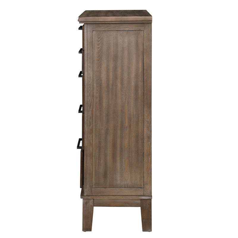 New Classic Furniture Cagney 5-Drawer Wood Chest in Vintage Gray