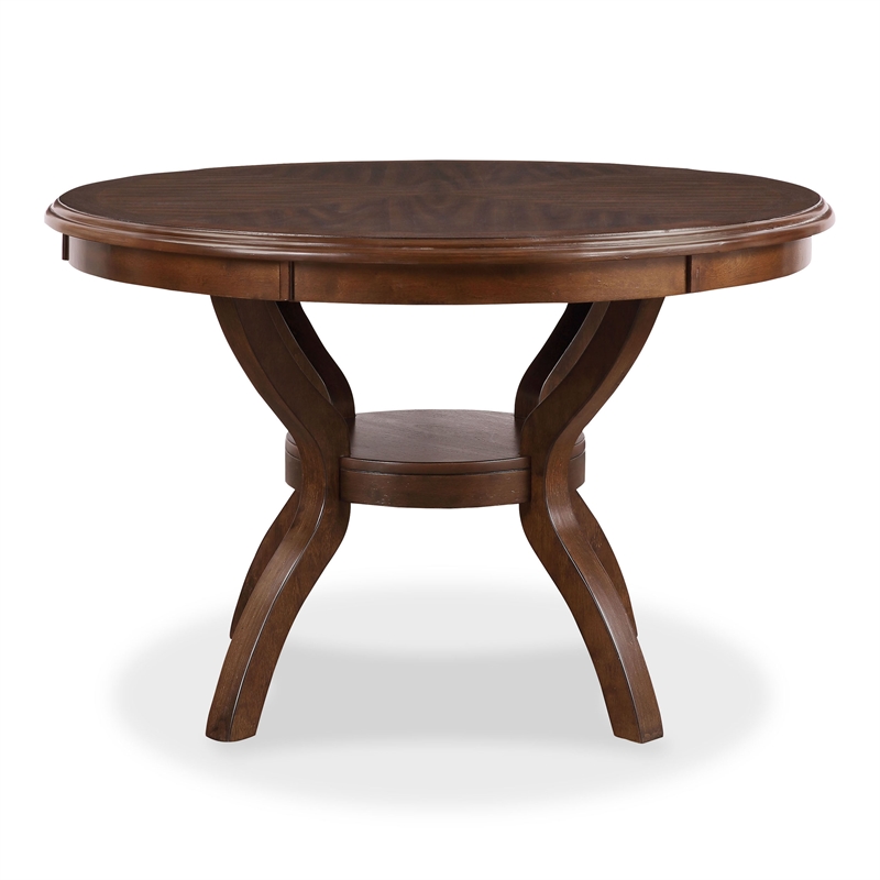 New Classic Cori 5-Piece Round Wood Dining Table Set with 4 Chairs in Cherry